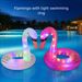 LED Swan & Flamingo Pool Floats - Inflatable Water Seat With Lights (Glow In Dark Non-Toxic PVC Max 300lbs Summer Party Decor Includes Repair Kit)_desvips.com
