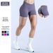 Women's Patchwork Cross Waist Sports Yoga Shorts Low Waist Seamless Fitness Running Tights Hip Lifting_desvips.com