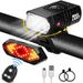 USB Rechargeable T6 Bicycle Headlight - Bright Flashlight Riding Equipment For Night Road Mountain Bike Accessories Tail Light_desvips.com