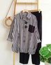 Women's Plus Size Women's Clothing Summer Slightly Fat MM Fashionable Loose Slim Comfortable Casual Striped Suit_desvips.com