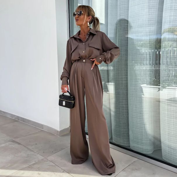 Women's Clothing suits for women Spring and autumn long-sleeved temperament loose trousers women's two-piece suits_desvips.com