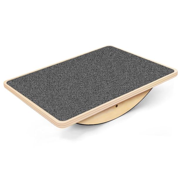 Wooden Balance Board For Leg Workout, Anti-Slip Rocker Board, Wobble Board For Standing Desk Home Gym Office Fitness Equipment_desvips.com