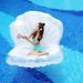 Inflatable Seashell Pool Float - Pearl Ball Lounger With Scallop Design, Trendy Party Float_desvips.com
