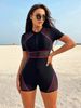 Cross-border Sports Competition Swimsuit One-piece Long-sleeved Sun Protection Surfing Suit Women's Swimsuit Diving Suit Swimwear_desvips.com