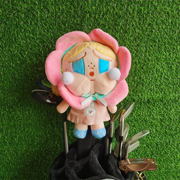 Shy Girl Golf Club Cover Crying Baby No. 1 Wooden Hat Cover Cute Wooden Club Protective Cover Golf Supplies_desvips.com