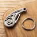 Titanium Alloy Mini D2 Conch Style Stainless Steel Folding Knife Portable Keychain Pendant Box Cutter_desvips.com