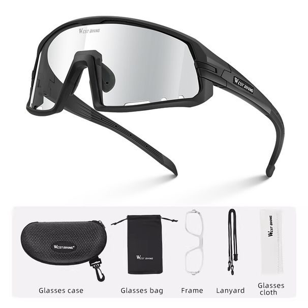 WEST BIKING Photochromic Cycling Glasses UV400 Sports Sunglasses Bike Goggles_desvips.com