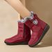 Women's Winter Snow Boots With Fleece Lining - Warm Slip-Resistant Casual Shoes For Cold Weather (Black/Red, Sizes 36-44)_desvips.com