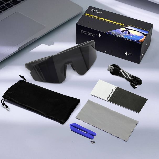 Cycling Eyewear Outdoor Sports Cycling Bluetooth Glasses Anti Ultraviolet Listening Music Call Smart Glasses_desvips.com