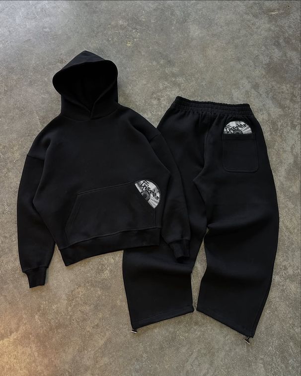 New Fashion European-USA Style Tracksuits Youth/Men Long Sleeve Hooded Sweatshirts + Elastic Waist Sweatpants Two-Piece Printing Loose Sport Suits_desvips.com