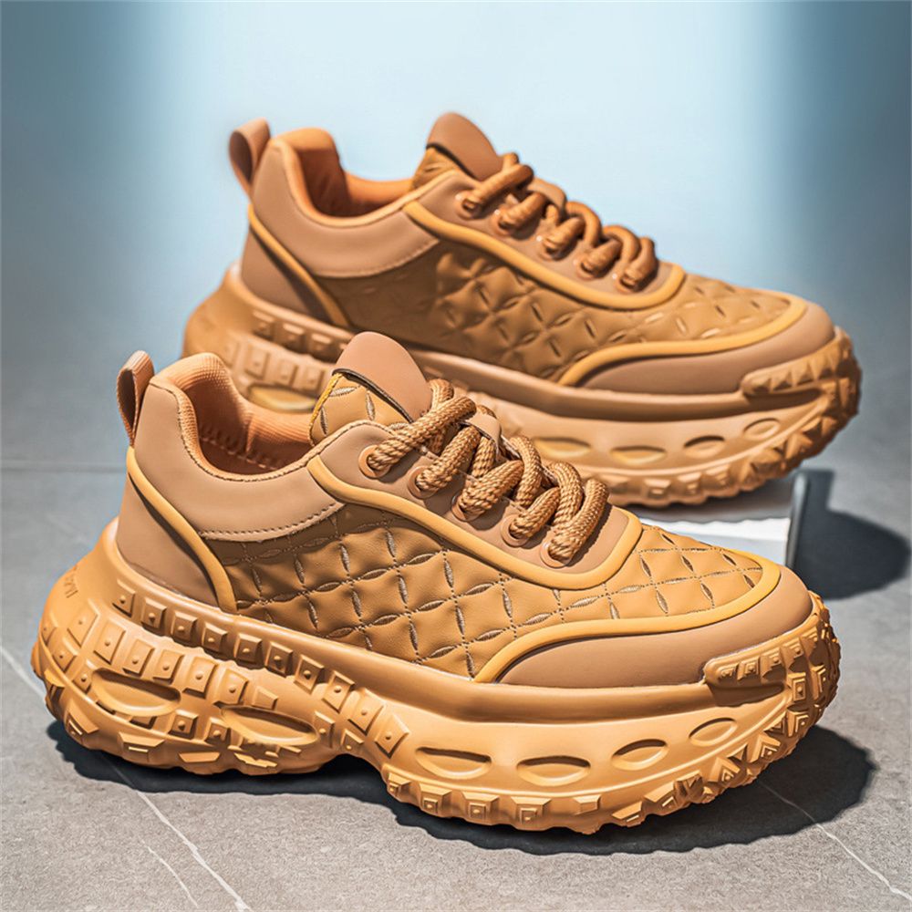 2026 Fashion European-USA Style Vintage Sneakers Youth/Men Low Top Lace-Up Breathable Thick Sole Increase Height Non-Slip Wear-Resistant Running Shoes_desvips.com