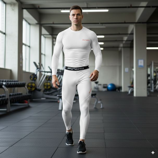 FINDCI Men's Sports Running Set Compression Shirt + Pants Skin-Tight Long Sleeves Quick Dry Fitness Tracksuit Gym Yoga_desvips.com