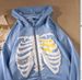 Hoodie Sweatshirt Bone Dark Y2k Zipper Fleece Clothing_desvips.com