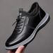 Douyin New Casual Leather Breathable Men's Bottom Soft Panel Driving Peas Shoes_desvips.com