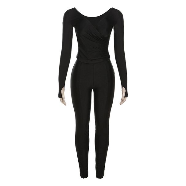 European And American Style 2024 Spring Summer Women's New Sexy Off-Shoulder Deep V-Neck High-Waisted Tight-Fitting Long_desvips.com