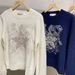 Long Sleeve White Embroidered Knitted Sweater Autumn Winter Women's Lazy High-End Slim Fit Heavy Craft Round Neck_desvips.com