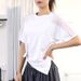 2024 Loose Mesh Short Sleeve Women's Running Cover-Up Fitness Top Internet Celebrity Sports T-Shirt Yoga Breathable_desvips.com