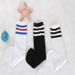 Girls Over The Knee Cotton Socks 61 Three Stripe Soccer Performance Dance Socks Student_desvips.com