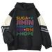 New Autumn And Winter Fleece Loose Hooded Sweatshirt Color Blocking_desvips.com