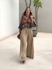 Women's Clothing autumn new positioning printed tops wide leg pants two piece set_desvips.com