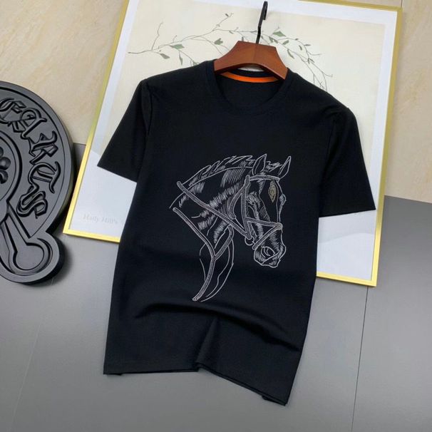 Spring Summer New Round Neck Men's Horse Print Classic Trendy Fashion Slim Fit Stylish Comfortable T-Shirt_desvips.com