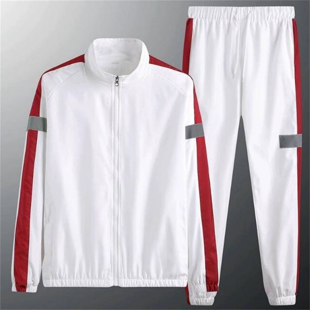 Spring 2027 Fashion Thin Tracksuits Youth/Men Stand Collar Long Sleeve Zipper Jacket + Lace-Up Sweatpants Two-Piece Casual Sport Sets M-6XL_desvips.com