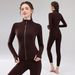 Autumn Winter New Sports Jacket Cycling Set Yoga Outfit Women Slim Fit High-End Fitness Long Sleeve_desvips.com