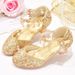 Girls shoes Children glitter performance high heels gold powder silver four seasons children princess glass shoes_desvips.com
