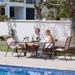 Amopatio Set Of 4 Stackable Outdoor Dining Chairs For All Weather, Breathable Garden Furniture For Backyard Deck, Brown_desvips.com
