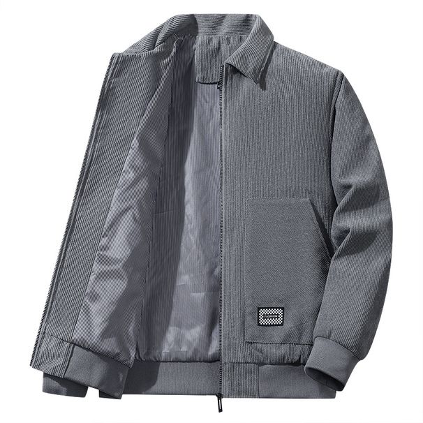 2026 European-USA Style Fashion Zip-Up Outerwear Men Lapel Long Sleeve Loose Windproof Keep Warm Corduroy Jacket M-5XL_desvips.com