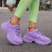 2024 Autumn New Dad Korean Edition Round Head Thick Bottom Increased Casual Lace Sports Women's Shoes Trendy_desvips.com