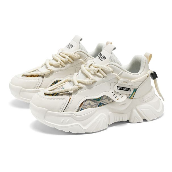2026 Fashion Sneakers Jogging Shoes Men PU+Mesh Splicing Low Top Lace-Up Breathable Thick Sole Shock Absorption Non-Slip Wear-Resistant Running Shoes_desvips.com