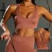 Women's Active Sets Sexy Seamless Sports Vest Beautiful Back Running Sports Fitness Clothes Women's Hip Lifting High Waist Knitted Yoga Suit_desvips.com