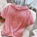 Women's Clothing Pink sports suit for women summer 2023 new high-end fashion versatile loose short-sleeved two-piece suit_desvips.com