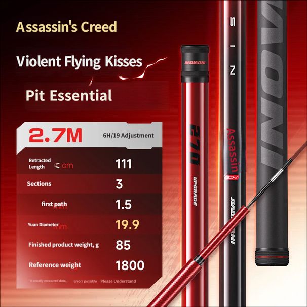 JADNEE Black Pit Special Fishing Rod, 8H Hand Rod, Ultra-light & High Rigidity 19 Action Tilapia Rod, High-Speed Landing Rod For Black Pit Fishing_desvips.com