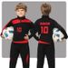Fleece-Lined Soccer Jersey Set For Children Adults, Autumn And Winter Long-Sleeve Training Wear, Elementary School_desvips.com