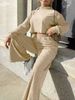 Women's Clothing casual fashion long sleeved hooded sweatshirt wide leg pants two piece set_desvips.com