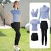 Yoga Clothing Women Summer Sports Wear Fitness Loose Quick-Dry Top With Pocket Running Set For Morning Run_desvips.com