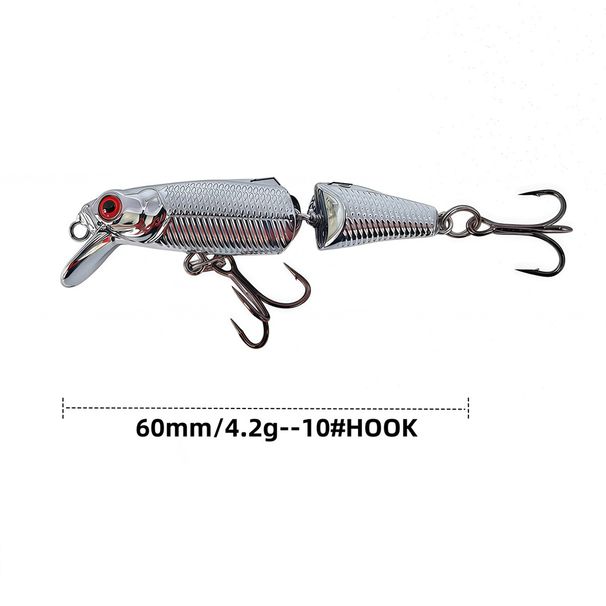 3g/4.2g 5cm Mirror Minnow Lure Multi-Jointed Sinking Crankbait For Bass/Trout Micro Fishing Lure With 3D Eyes Slow Sink Bait_desvips.com