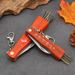 Red Pearwood Multifunctional Outdoor Portable Folding Knife, Mushroom Pocket Knife With Brush_desvips.com