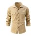 2025 Men's Spring And Autumn New European Size Washed Stretch Cotton Casual Fashion Long Sleeve Shirt_desvips.com
