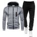 22 Spring And Autumn New Men's Sports Hooded Cardigan Long Sleeve Sweatshirt Sweatpants Casual Zipper Suit_desvips.com