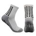 5 Piece Set Grey Sole Sports Socks Mid Calf Soccer Socks Anti Slip Dotted Adhesive Sock Covers Shin Guards Bandages Drawstring Bag_desvips.com