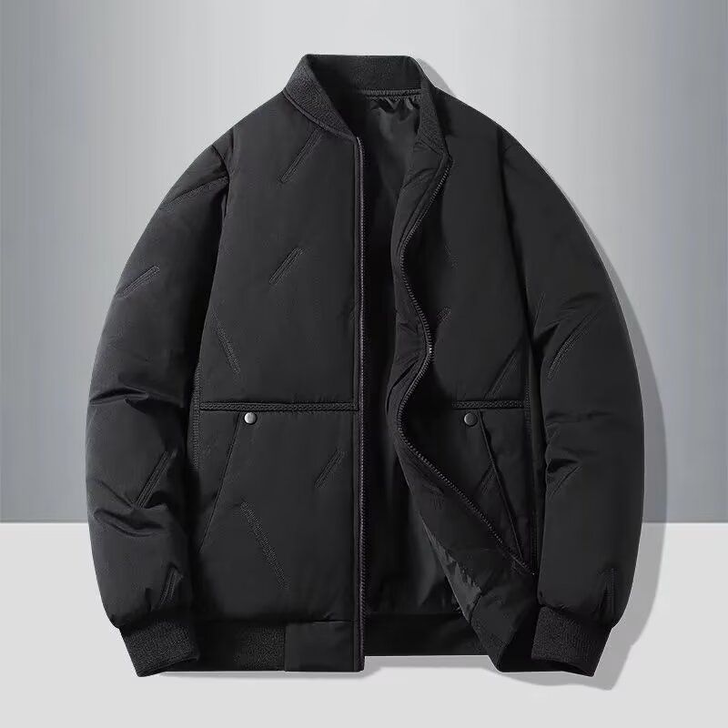 New Autumn Winter Collar, Men's Fashionable And Versatile Outer Warm Cotton Baseball Jacket,_desvips.com