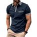 001 European And American Cross-Border Summer Short Sleeve Button Color Block Men's Sports Polo Shirt_desvips.com