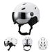 Ski helmet One-piece warm snow helmet with ski lenses Adult outdoor sports safety helmet_desvips.com