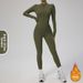 European American Autumn Winter Thin Fleece Long Sleeved Yoga Bodysuit Zipper Fitness Sports Bodybuilding Suit 8445_desvips.com