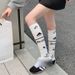 Women's Doublet Multi Layered Spliced Calf Socks Sporty Soccer Knee High Trendy And Stylish_desvips.com