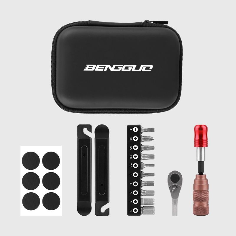 New Bicycle Repair Tools Ratchet Socket Wrench Tire Lever Pump Multi-Function Tool Kit Accessories_desvips.com