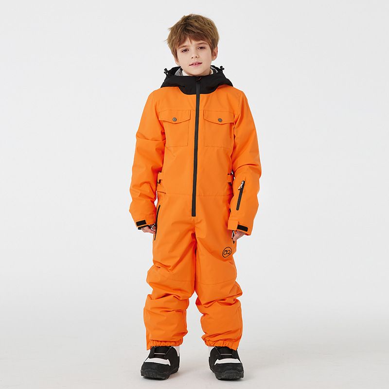 NOKO-Children's Ski Suits For Boys And Girls, Waterproof And Warm Winter Outdoor Thickened Snowboard And Double-board Children's One-piece Ski Suits_desvips.com